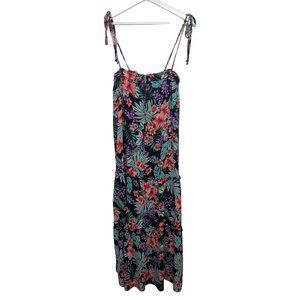 Lost + Wander Beach Wonderland Maxi Dress Small Black Floral Boho Summer NWT